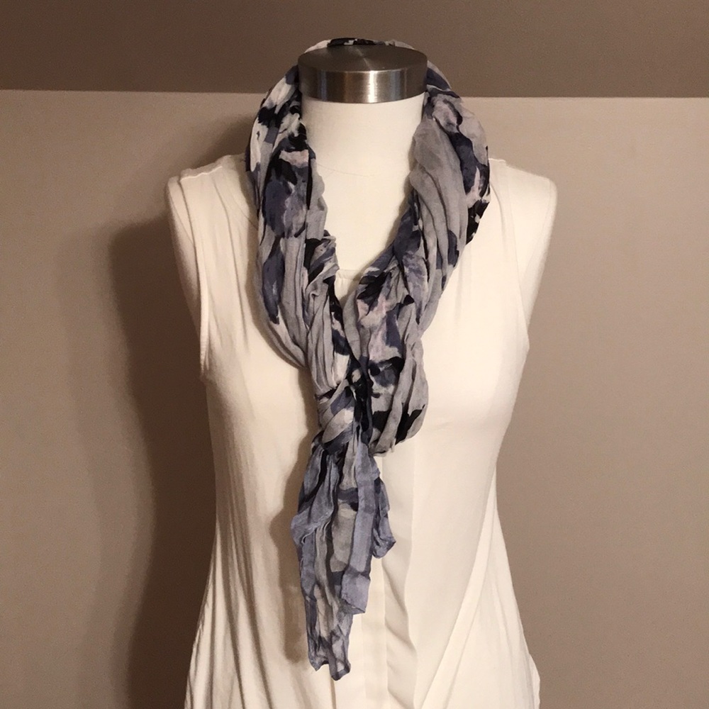 Navy, light pink and purple scarf